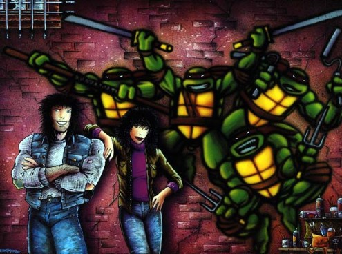 Casey and April, by Kevin Eastman